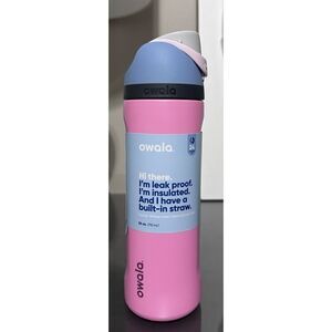 Owala FreeSip 24oz Stainless Steel‎ Water Bottle, PINK SKIES